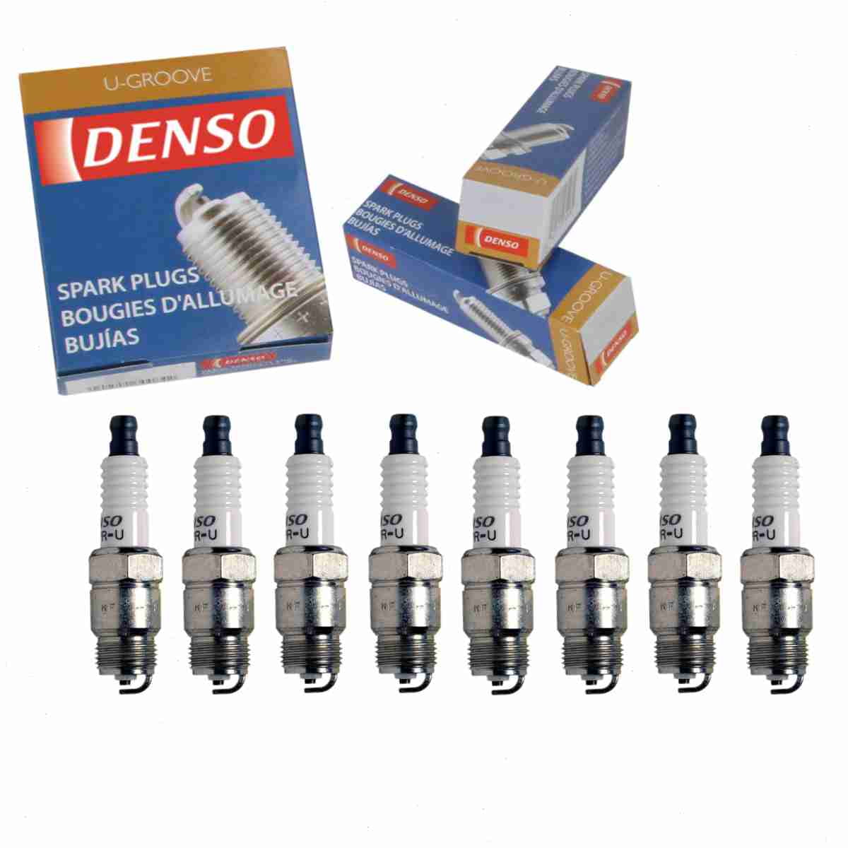8 pc DENSO 5025 Standard U-Groove Spark Plugs for 19208523 19302742 ...