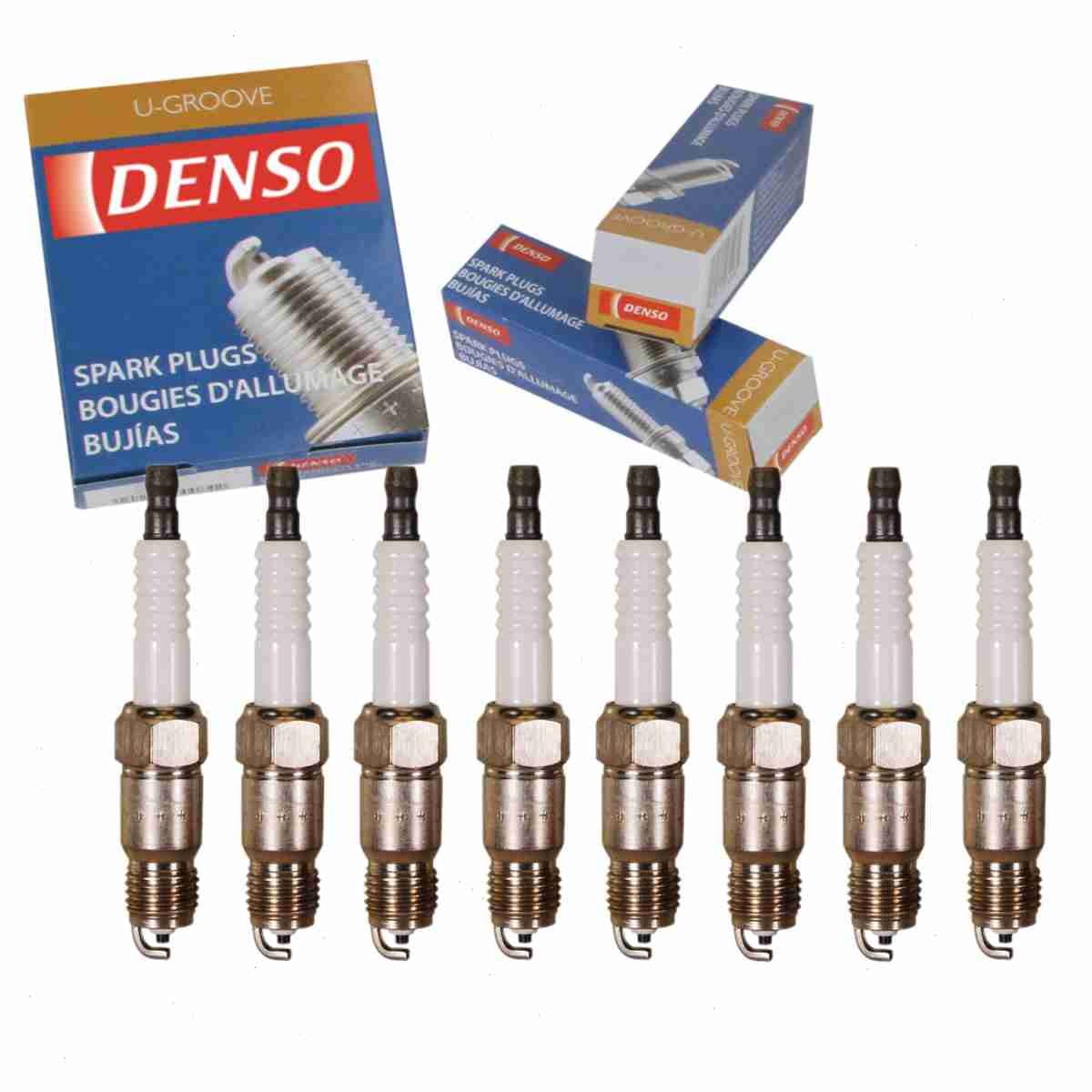 8 pc DENSO Standard U-Groove Spark Plugs compatible with Chevrolet ...