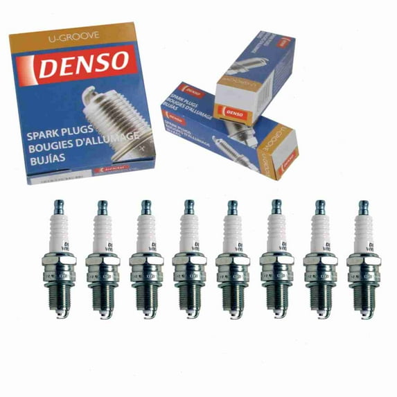 8 pc DENSO Standard U-Groove Spark Plugs compatible with Dodge W300 5.2L 5.9L V8 1975-1980
