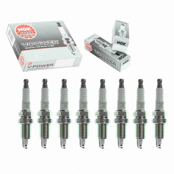8 pc NGK 3459 V-Power Spark Plugs for 3412 4003 41-631 4203 438 438C2 7561 7961 9656 AP985 APP985 FR8VII33U FR9HC FR9HP K5RTC5 RC10PEC RC12ECC SP000ZFR5N Ignition Wire Secondary