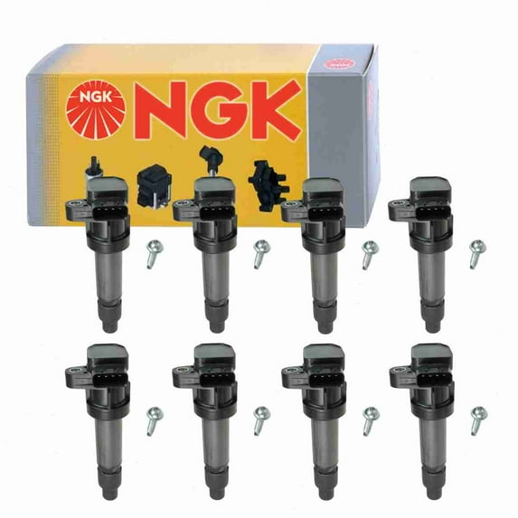 8 pc NGK 48718 Ignition Coils for 12594176 12670154 921-2224 D596A E1064 GN10455 IC644 UF-564 UF564 Spark Plug Wire Boot Fits select: 2006 CADILLAC COMMERCIAL CHASSIS, 2005 CADILLAC DEVILLE