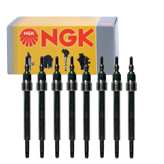 8 pc NGK Glow Diesel Glow Plugs compatible with Ford F-250 Super Duty 6.0L V8 2004-2007