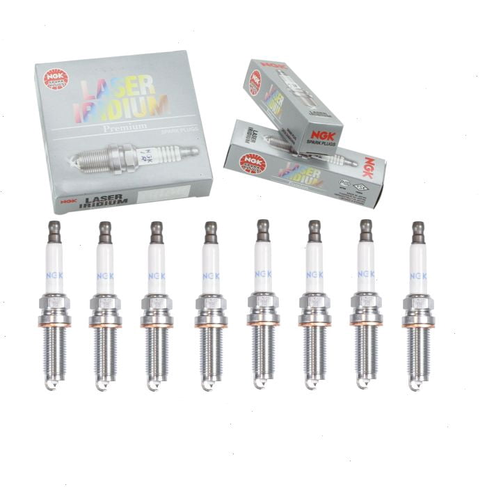 8 pc NGK Laser Iridium Spark Plugs compatible with Jaguar F-Pace 5.0L V8 2019-2020