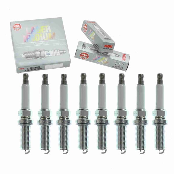 8 pc NGK Laser Iridium Spark Plugs compatible with Land Rover Range Rover 5.0L V8 2010-2017