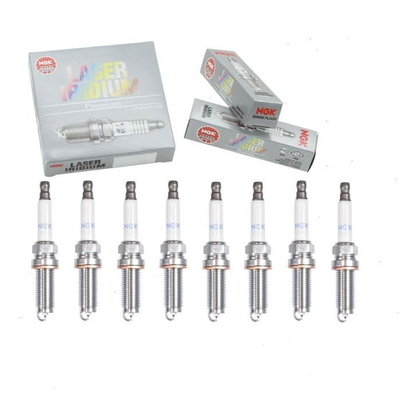 8 pc NGK Laser Iridium Spark Plugs compatible with Land Rover Range Rover 5.0L V8 2018-2020