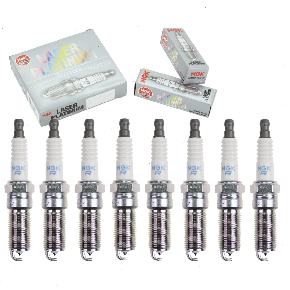 8 pc NGK Laser Platinum Spark Plugs compatible with Ford Mustang 5.0L V8 2020-2021