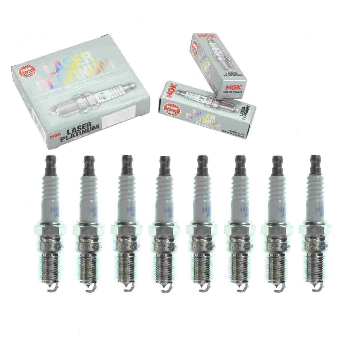 8 pc NGK Laser Platinum Spark Plugs compatible with GMC Yukon 4.8L 5.3L 5.7L 6.0L 6.2L V8 1998-2014