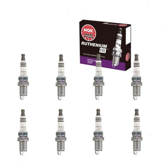 8 pc NGK Ruthenium HX Spark Plugs compatible with Audi R8 4.2L V8 2008-2015