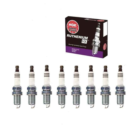 8 pc NGK Ruthenium HX Spark Plugs compatible with Dodge Dakota 4.7L 5.2L 5.9L V8 1997-2007