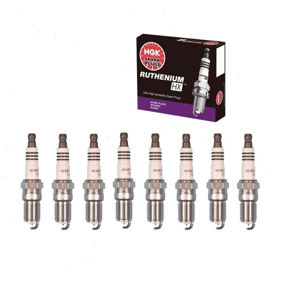 8 pc NGK Ruthenium HX Spark Plugs compatible with Ford Excursion 5.4L V8 2000-2005