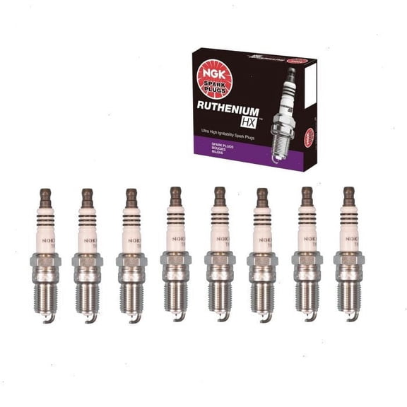 8 pc NGK Ruthenium HX Spark Plugs compatible with Saab 9-7x 5.3L 6.0L V8 2005-2009