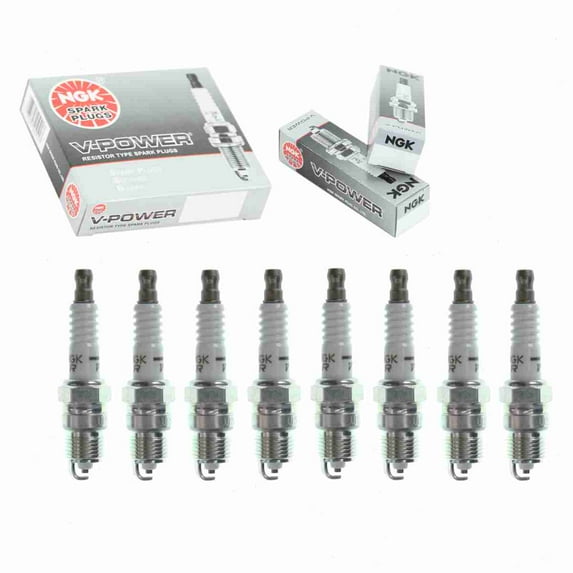 8 pc NGK V-Power Spark Plugs compatible with Chevrolet Corvette 5.7L 7.4L V8 1971-1987