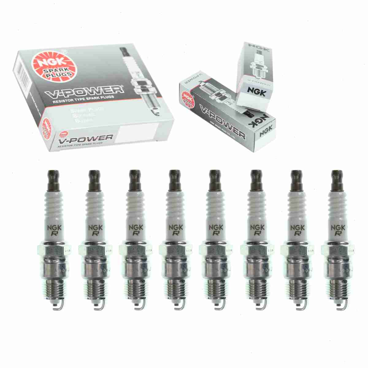 8 pc NGK V-Power Spark Plugs compatible with Chevrolet K5 Blazer 5.0L 5.7L 6.6L 7.4L V8 1976-1986