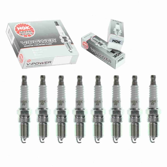 8 pc NGK V-Power Spark Plugs compatible with Ford E-150 4.6L 5.4L V8 2003-2014