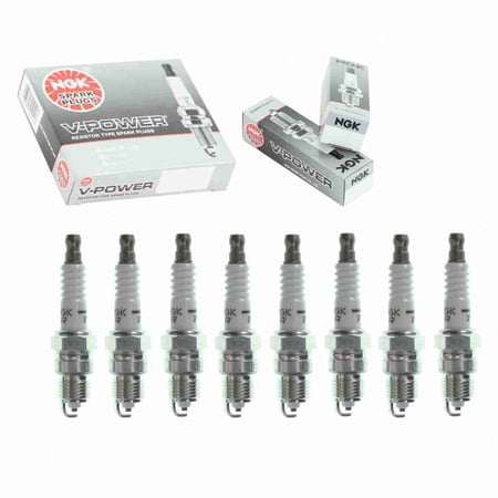 8 pc NGK V-Power Spark Plugs compatible with Ford E-350 Econoline 5.0L 5.8L V8 1975-1996