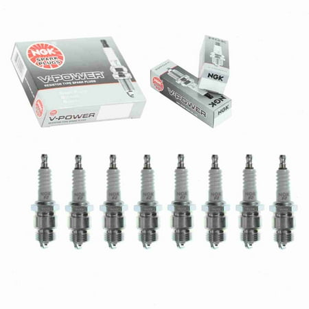 8 pc NGK V-Power Spark Plugs compatible with Ford Thunderbird 4.8L 5.1L 5.4L 5.8L 6.4L 6.7L 7.0L 7.5L V8 1955-1973