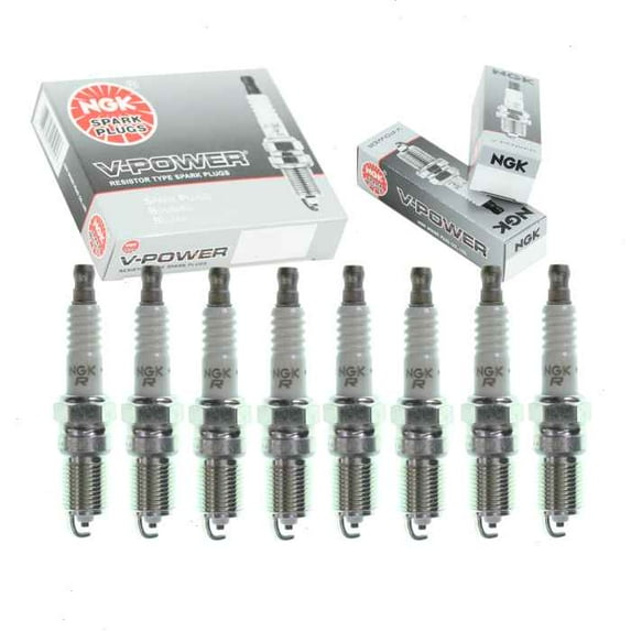 8 pc NGK V-Power Spark Plugs compatible with GMC C3500 5.7L 7.4L V8 1996-2000