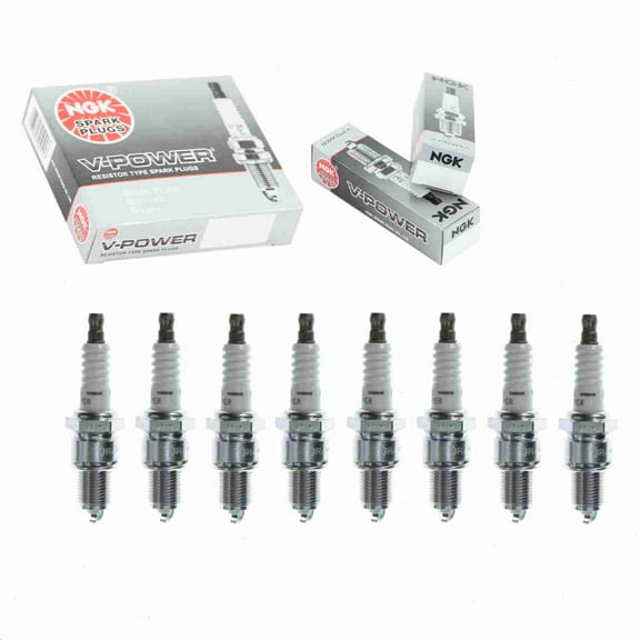 8 pc NGK V-Power Spark Plugs compatible with Jeep CJ7 5.0L V8 1976-1981