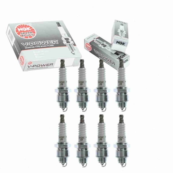 8 pc NGK V-Power Spark Plugs compatible with Oldsmobile Cutlass Supreme 5.7L 7.5L V8 1971-1974