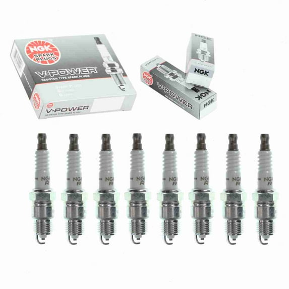 8 pc NGK V-Power Spark Plugs compatible with Pontiac Firebird 4.3L 4.9L 5.7L 6.6L 7.5L V8 1975-1981