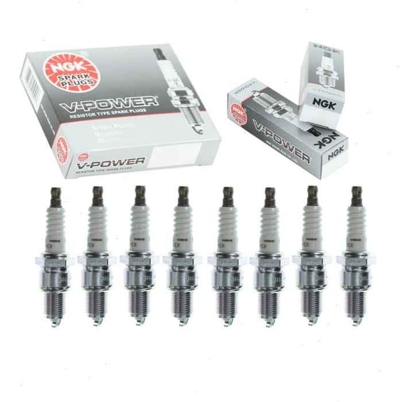 8 pc NGK V-Power Spark Plugs compatible with Rolls-Royce Silver Shadow 6.2L 6.8L V8 1966-1976