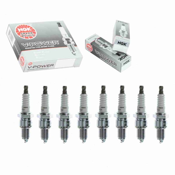 8 pc NGK V-Power Spark Plugs compatible with Rolls-Royce Silver Shadow II 6.8L V8 1977-1980