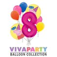 thumbnail image 1 of 8 pc Peppa Pig Round Balloon Bouquet 8th Birthday Party Decoration Birthday, 1 of 1
