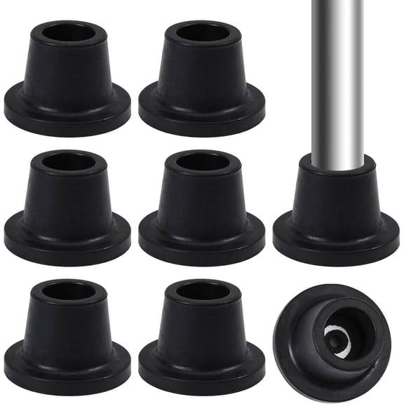 8 pc Rubber Anti-slip Furniture Pads Black 57.5x38mm Hole: 6mm Inner Diameter: 23mm