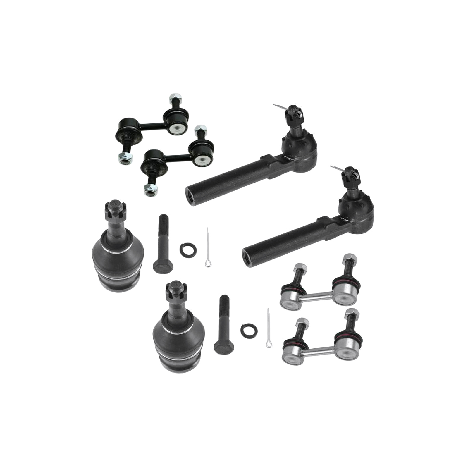 8 pc Tie Rod Sway Bar End Link Ball Joint Steering & Suspension Kit Set
