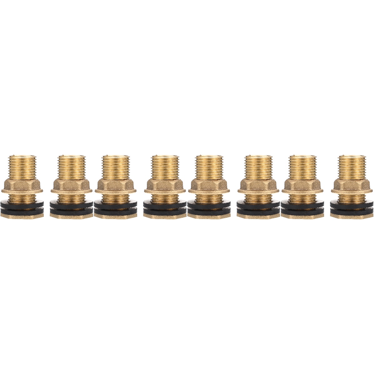 8 pcs Bulkhead Fitting Tank Adapter 3/ 8 Female 1/ 2 Male Brass Water