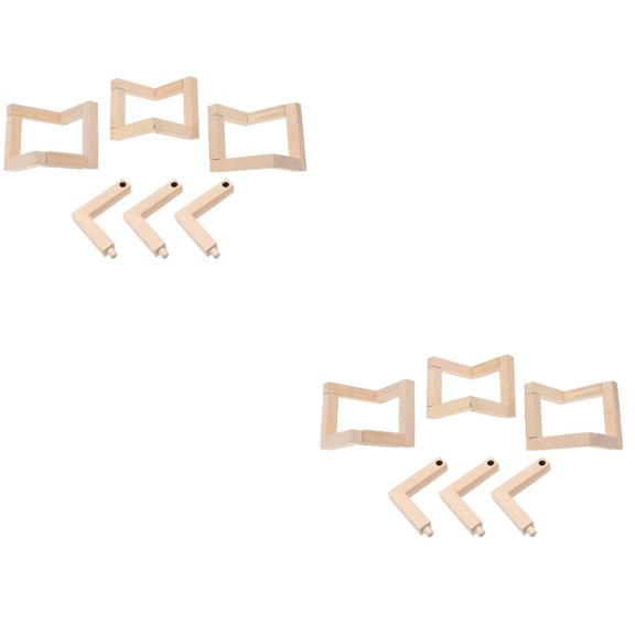 8 pcs Creative Solid Wood 3D Printing Moon Lamp Bracket Solid Wood Base