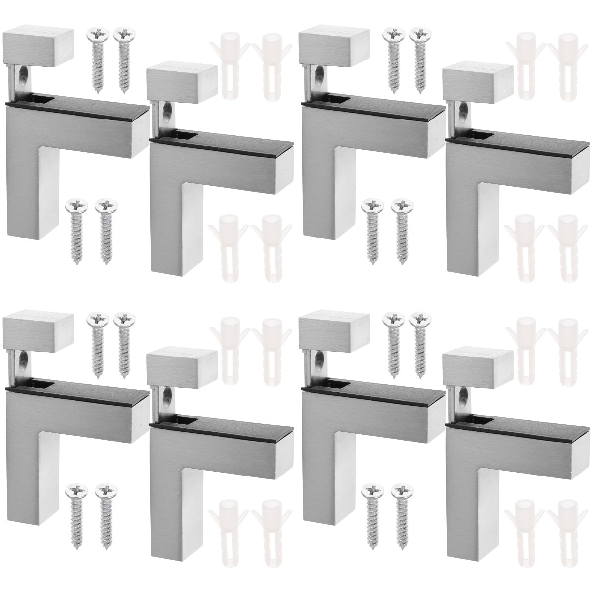 8 pcs Glass Shelf Brackets Adjustable Glass Shelf Mounting Brackets