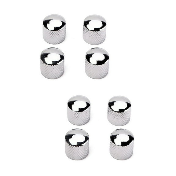 Set of 8 Chrome Dome Control Knobs for Guitar and Bass Replacement, Durable and Stylish
