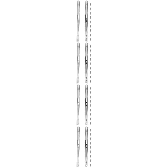 CIMAXIC Drawer Slide Plated Silver Durable Quiet Movement for Cabinets 8Pcs