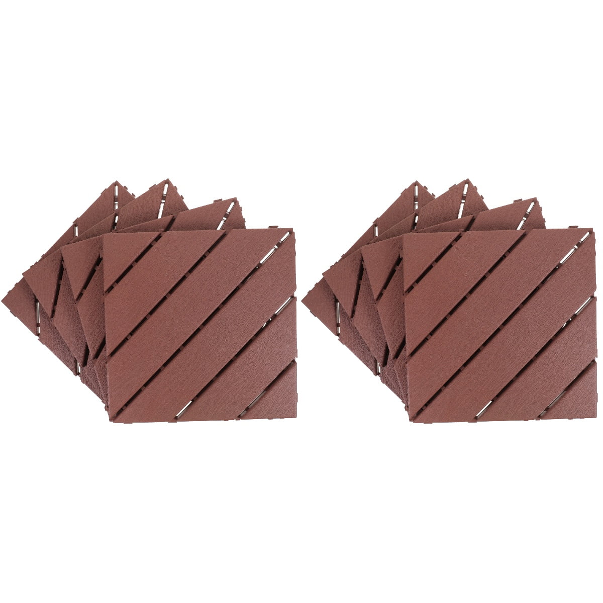 8 pcs Imitation Wood Interlocking Decking Floor Interlocking Deck Tiles
