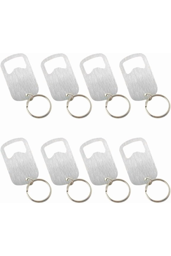 8 pcs Mini Bottle Opener Keychain Customizable Key Clip with Flat Metal Bottle Opener Function Beer Lovers Key Chain Home Bar Kitchen Restaurant Party Use 2.951.22in Grey Black