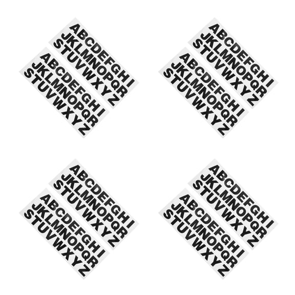 8 pcs Reflective Alphabet Stickers Cars Motorcycles Reflective Pvc Letters DIY Custom Decals Black Self-Adhesive Lettering