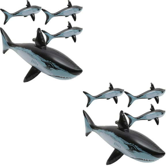 8 pcs Shark Birthday Decorations Water Floating Playthings Inflatable Shark Playthings
