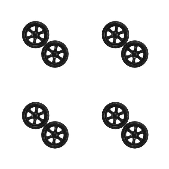 8 pcs Shopping Cart Wheels Replacements Black Rubber Wheels Foldable Utility Cart Replacement Wheel Rolling Cart Parts Accessories Heavy Duty Plate Casters