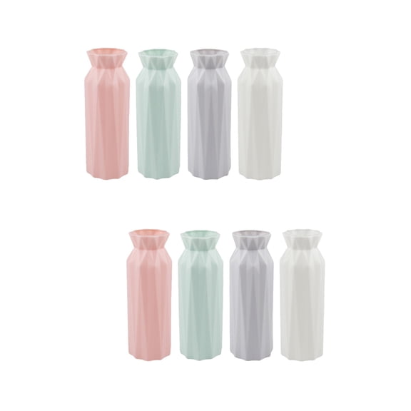 8 pcs Simple Geometric Flower Vases Office Home Dried Flower Storage Vase