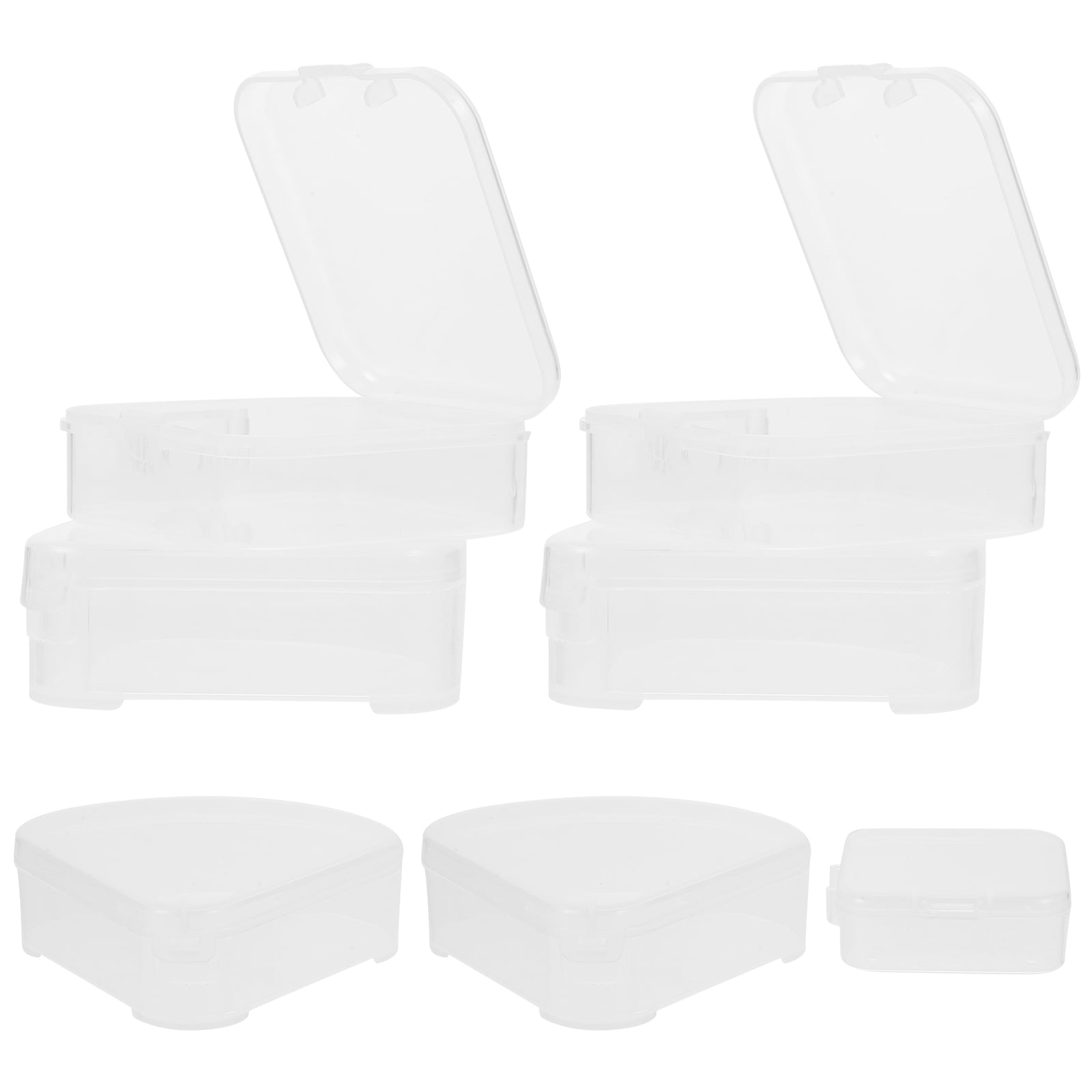 8 pcs Small Plastic Powder Puff Boxes Triangular Powder Puff Case Square Makeup Puff Boxes