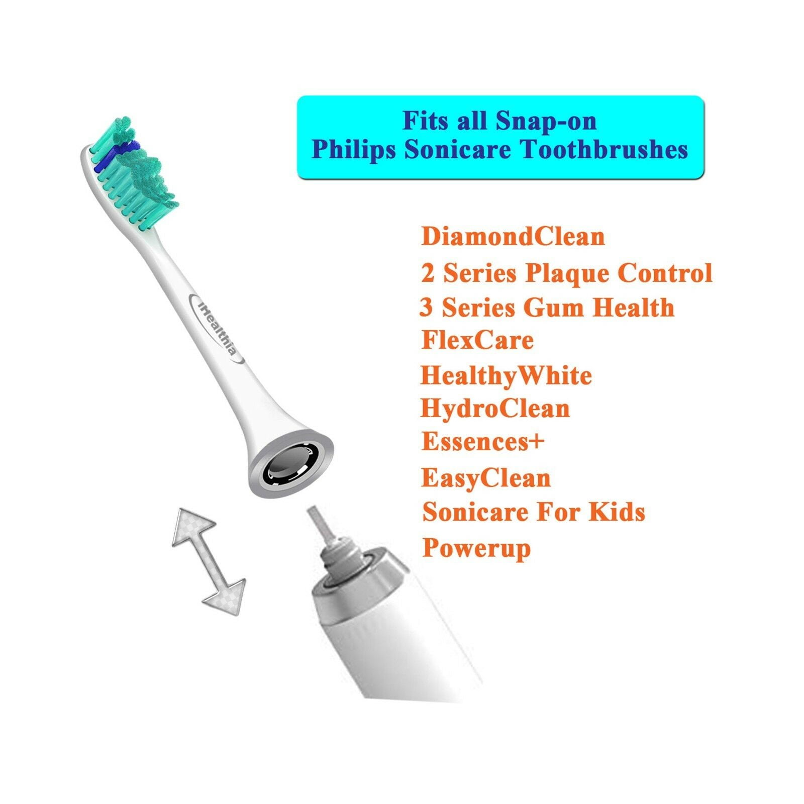 8 pcs Sonic Replacement Electric Toothbrush Heads, Plaque Control Care