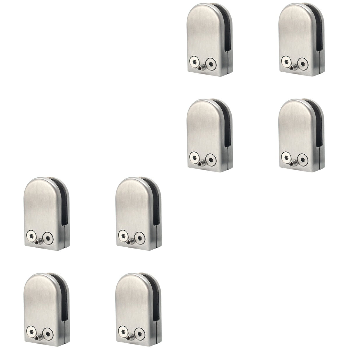 8 pcs Stainless Steel Glass Clamp Bracket Holder Flat for Window Balustrade Bathroom 58 mm