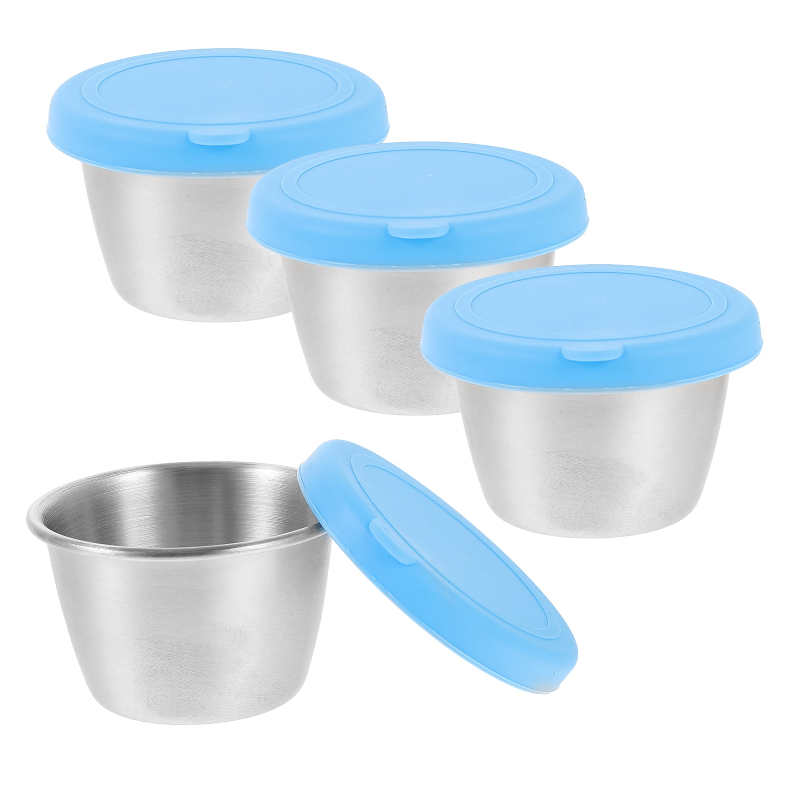 8 pcs Stainless Steel Sauce Cups Dustproof Salad Dressing Cups