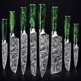 thumbnail image 1 of 8-piece Engraved Japanese Kitchen Knife Set with - Wasabi Collection - Chef's Knife, Paring Knife, Cleaver Knife & More, 1 of 7