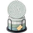 thumbnail image 1 of 8-piece coaster set, suitable for beverages, 4-inch large coasters protect tabletops from hot and cold drinks, multi-functional coasters, excellent home decorations, non-slip and easy to clean., 1 of 6