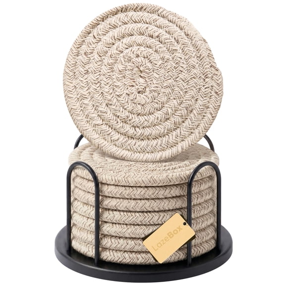 8-piece coaster set, suitable for beverages, 4-inch large coasters protect tabletops from hot and cold drinks, multi-functional coasters, excellent home decorations, non-slip and easy to clean.