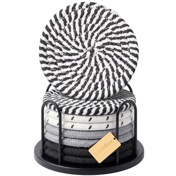 8-piece coaster set, suitable for beverages, 4-inch large coasters protect tabletops from hot and cold drinks, multi-functional coasters, excellent home decorations, non-slip and easy to clean.