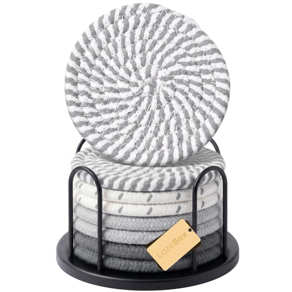 8-piece coaster set, suitable for beverages, 4-inch large coasters protect tabletops from hot and cold drinks, multi-functional coasters, excellent home decorations, non-slip and easy to clean.