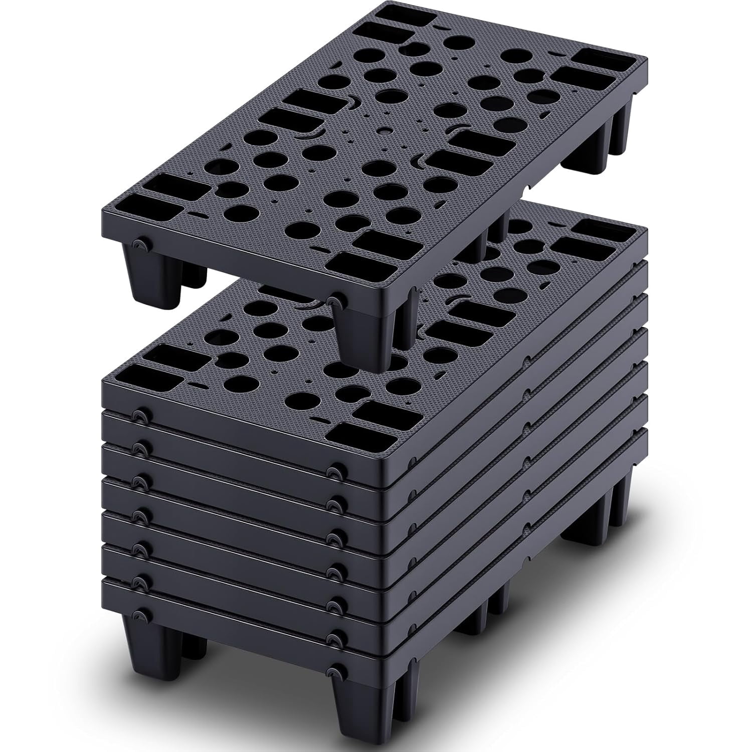 Walmart Basements 8 piece plastic pallets for basement storage stackable moisture-proof ...